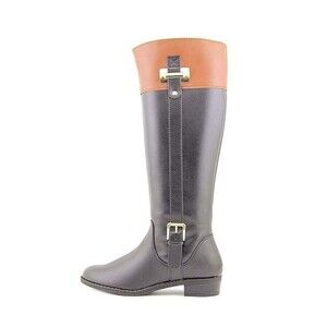 Karen Scott Womens 5 M Black Faux Leather Knee High Riding Boots NIB HG1